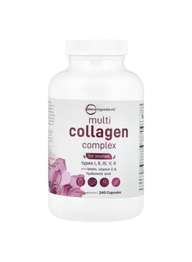 Micro Ingredients, Multi-Collagen Complex, For Women, 240 capsules