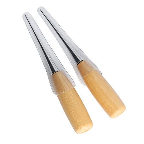 2PCS Alloy Steel Wood Handle Punching Tapered Awl Craft Cloth Scratch Awl Repair Tool for DIY Craft