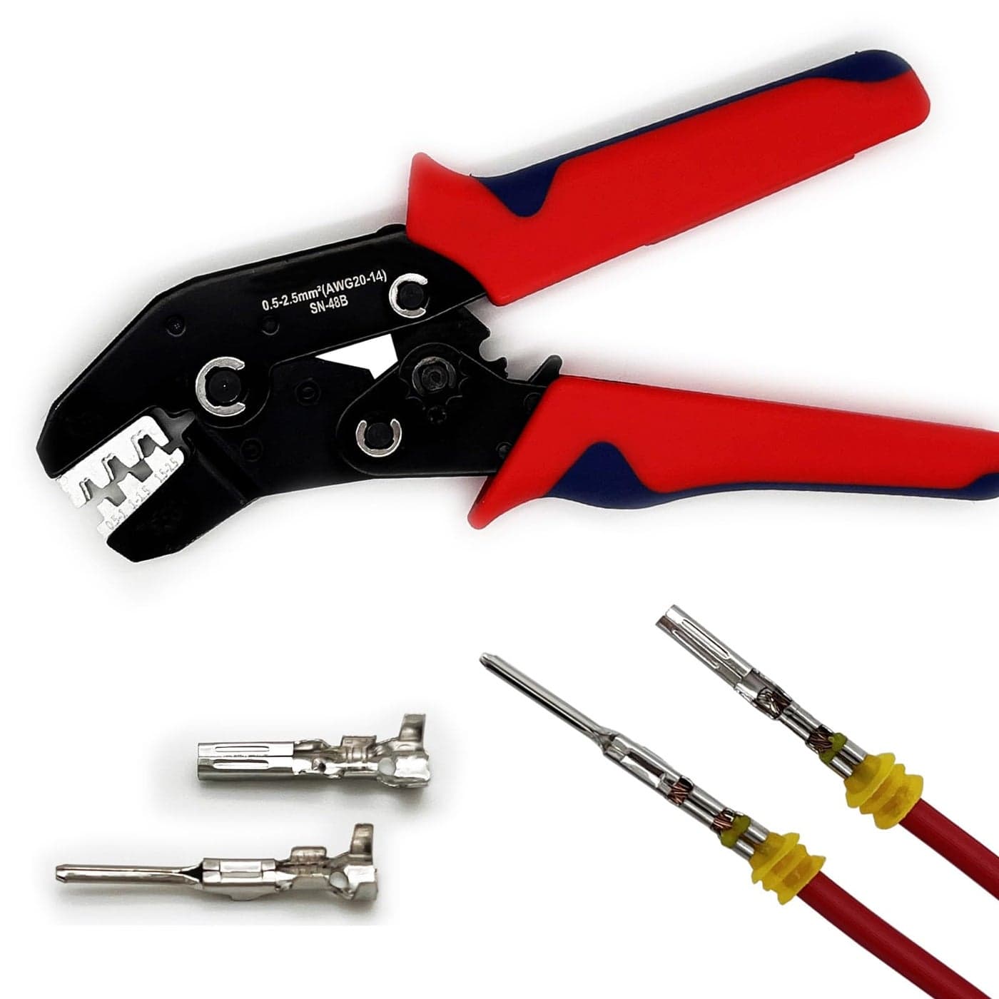 Twippo Crimping Tool with Ratchet Ratcheting Wire Crimper Tool for Open Barrel Terminal Connectors Electrical Crimping Tool Crimping Pliers for 2014 AWG