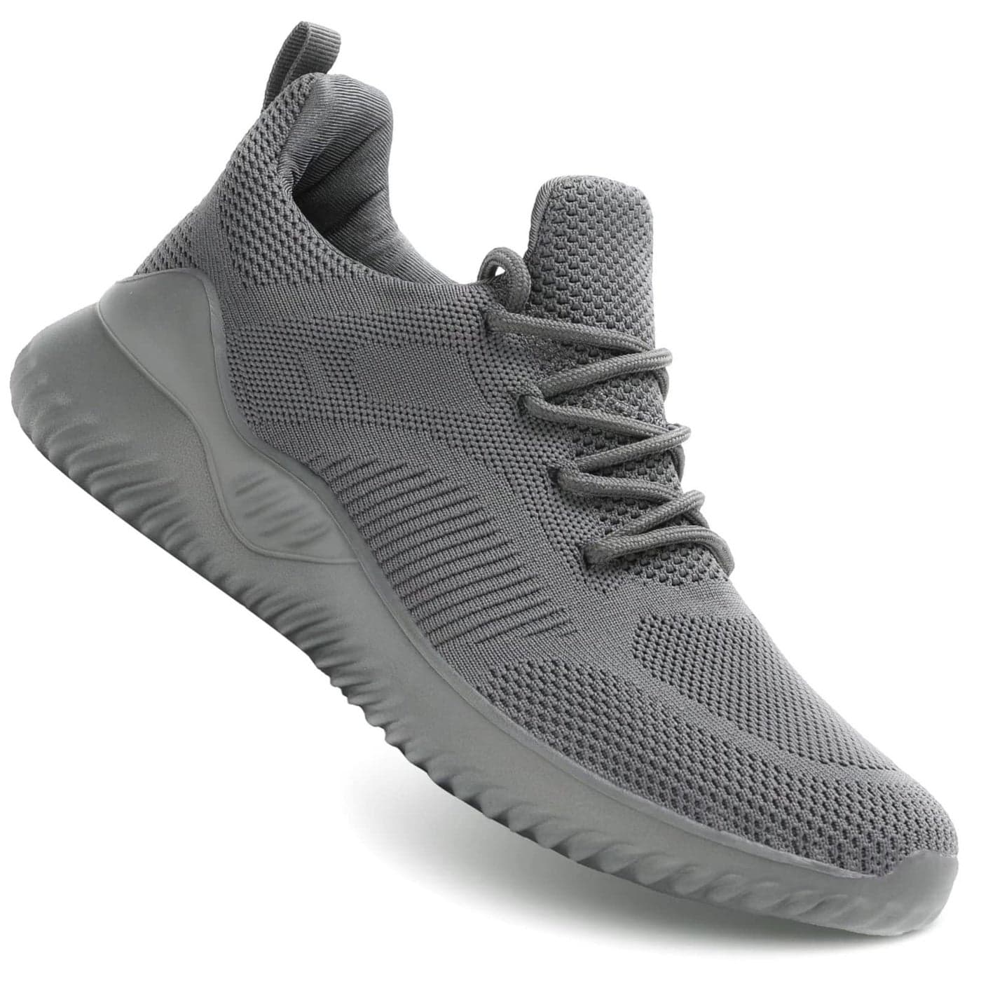 Kapsen Mens Non Slip Running Shoes Ultra Light Breathable Casual Walking Shoes Fashion Sneakers Mesh Workout Sports Shoes Grey
