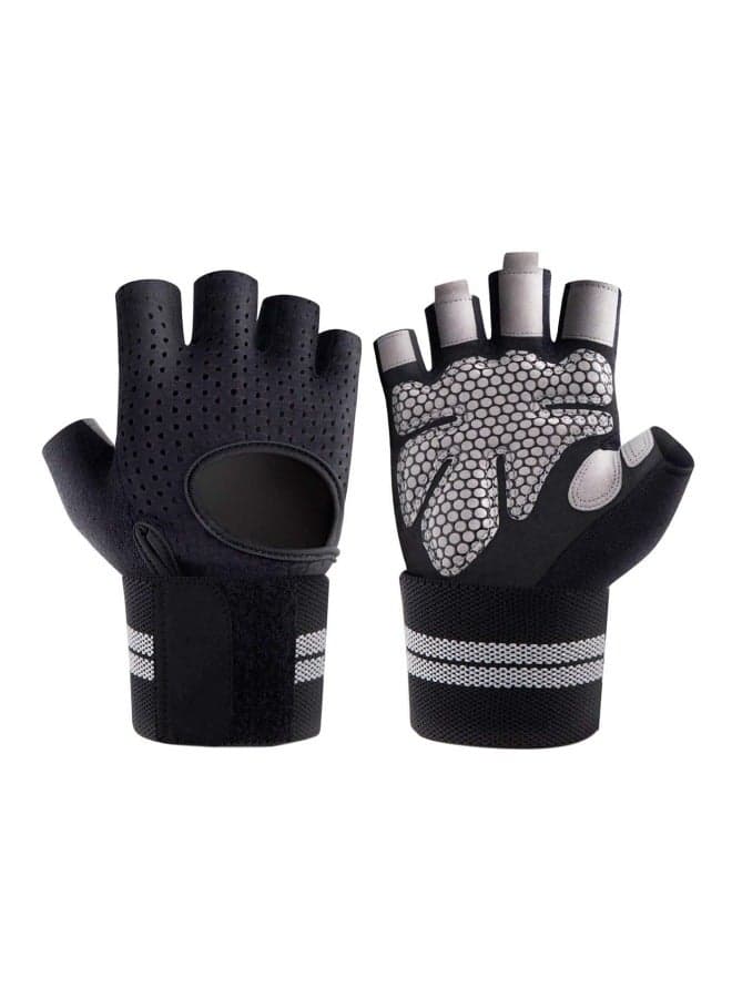Microfiber Weight Lifting Gloves With Wrist Support 20x12x5cm