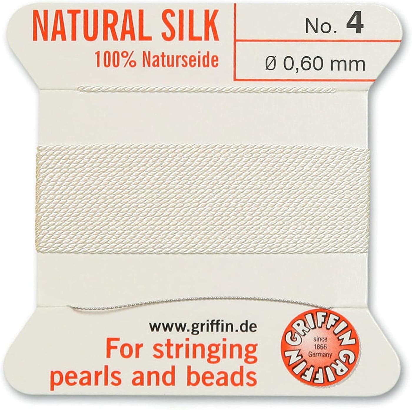 Griffin Bead Cord 100 Natural Silk White 4