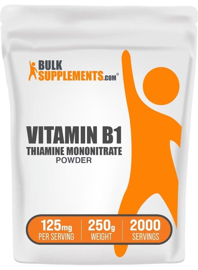 BulkSupplements.com Thiamine Mononitrate Powder - Vitamin B1 Powder, Thiamine B1 Supplement - B1 Vitamins, Gluten Free, 125mg per Serving, 250g (8.8 oz) (Pack of 1)