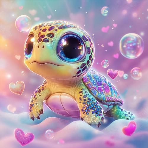 GEEHEIY Sea Turtle Diamond Art Kits for Kids 5D Turtle Diamond Painting Kits for Adults Beginner DIY Animal Gem Art Dots for Adults Perfect for Home Wall Decor 14x14 Inch