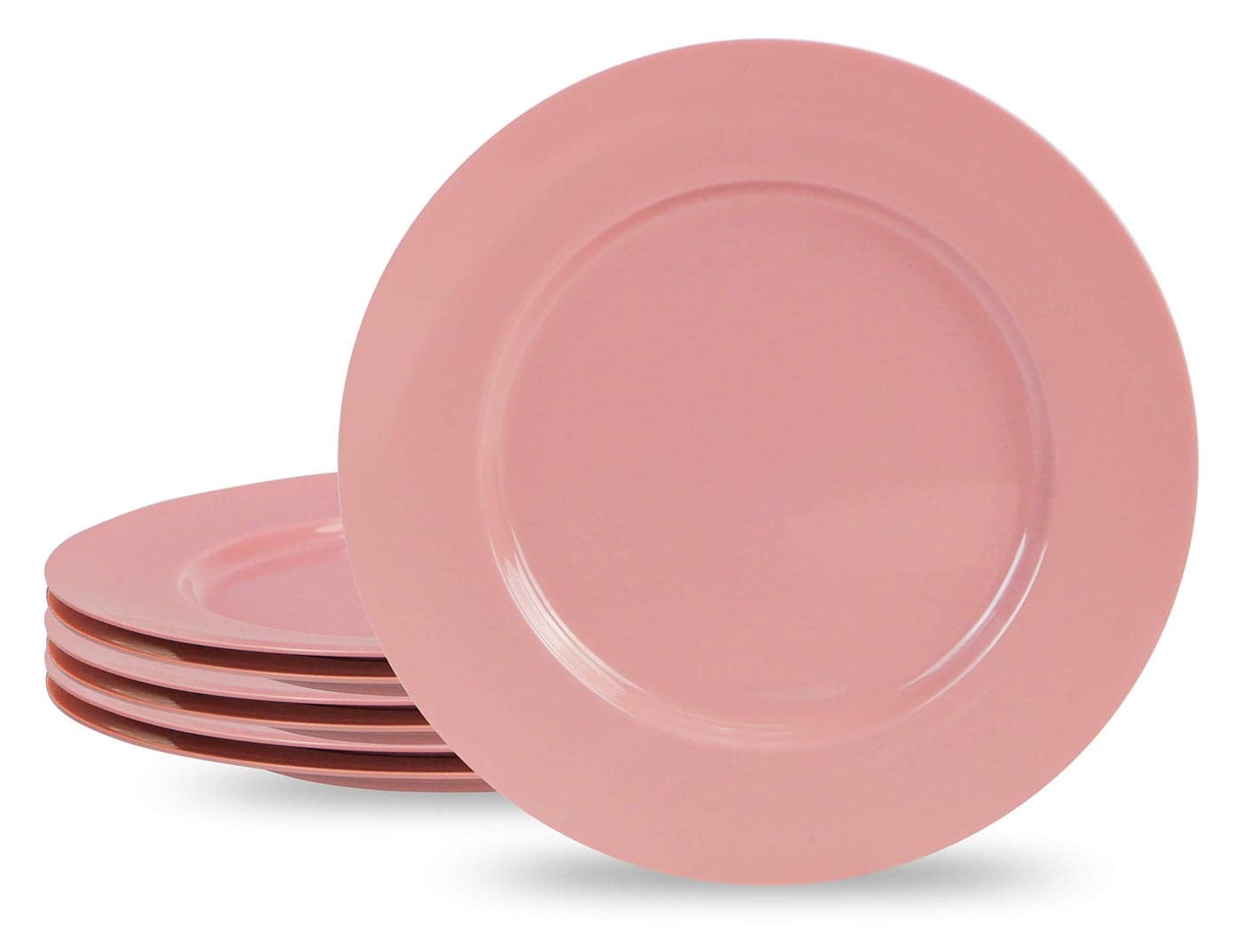 Calypso Basics Melamine Salad Plates Set of 6, 8.5 Inch, BPA-Free, Non-Toxic, Break-Resistant, Dishwasher Safe, Plates for Indoor & Outdoor Use, Gray, by Reston Lloyd