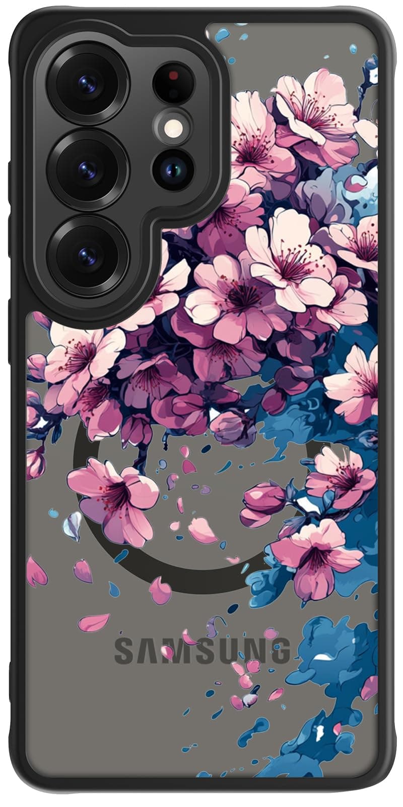 FUNMIKO for Samsung Galaxy S26 Ultra Case Wireless Charging & Military-Grade Protection - Trendy Floral Design for Women Girls, Matte Phone Cover with Shockproof Corners - Abstract Floral Art