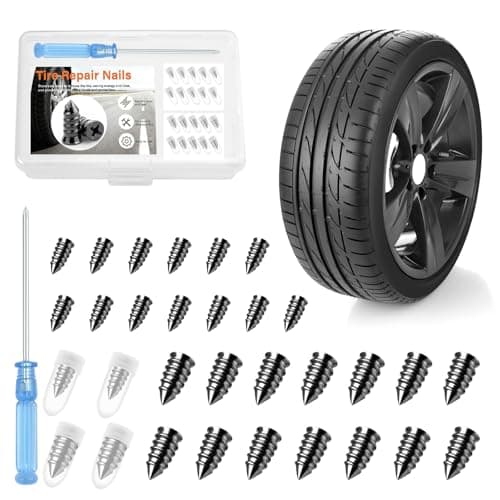 Morcheiong 30 Pcs Tire Repair Rubber Nail Kit SelfTapping Tire Repair Screws Suitable for Motorcycles Trucks Cars Other Vacuum Tire Vehicles