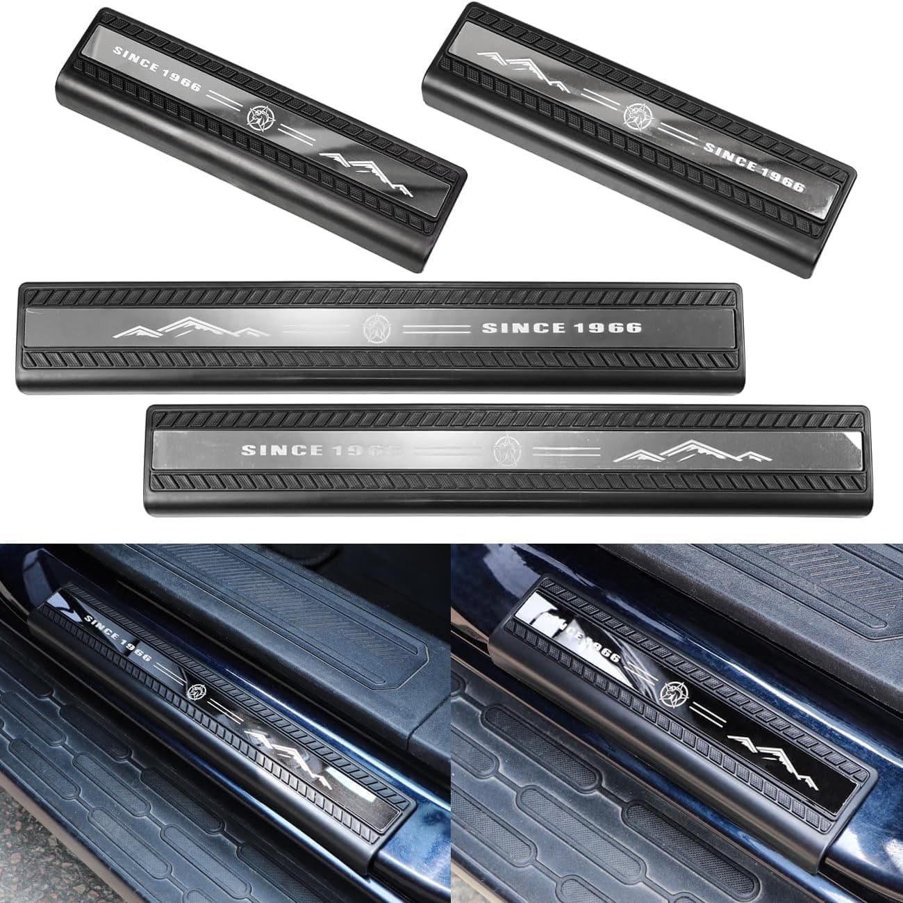 MSIZOY Door Sill Edge Entry Guards for Ford Bronco 4 Door (2021-2025) - Scuff Plate Protector Trim