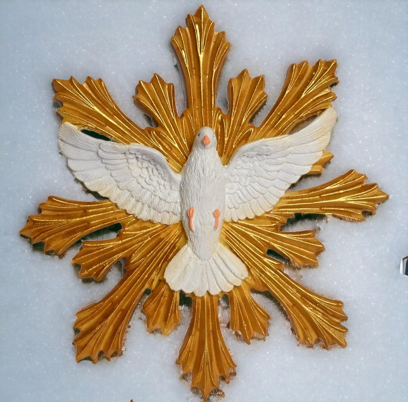 KariGhar® Faith Dove Holy Spirit Catholic wall Hanging Idol Perfect for Prayer Room/Drawing Room/Decoration & Gifting A0055 (3 x 13 x 13 cm) (5 x 5 INCH)