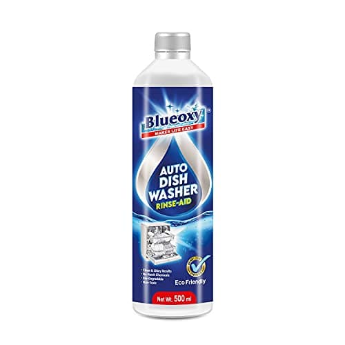 BLUEOXY Auto Dishwasher Rinse Aid Liquid for Dishwasher Machine | Power Dry | Rinse aid for Dishwasher | Quick Shine & Fast Drying Action | Ecological Formulation | 500 ML | QTY 2