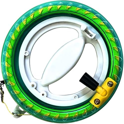 HENGDA KITE Professional Outdoor Kite Line Winder Winding Reel Grip Wheel with 650 Feet 60LBS Flying Line String Flying Tools with Lock for Kids and Adults