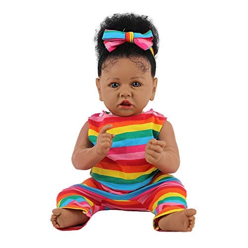 HOOMAI Lifelike Reborn Baby Dolls with Soft Body African American Realistic Girl Doll 228 Inch Best Birthday Gift Set