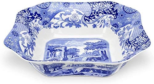 Spode Blue Italian Square Serving Bowl 95 Inch Serving Bowl for Appetizers Salad and Pasta Made from Fine Porcelain Microwave and Dishwasher Safe
