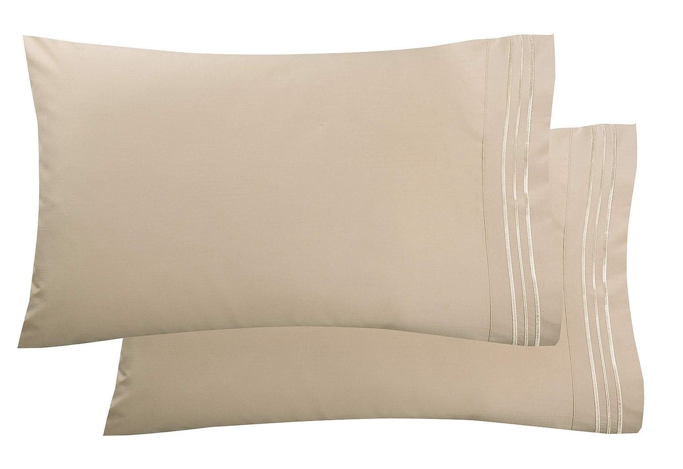 Elegant Comfort Luxury Ultra-Soft 2-Piece Pillowcase Set - 1500 Premium Hotel Quality Microfiber Double Brushed - Wrinkle Resistant, King, Cream