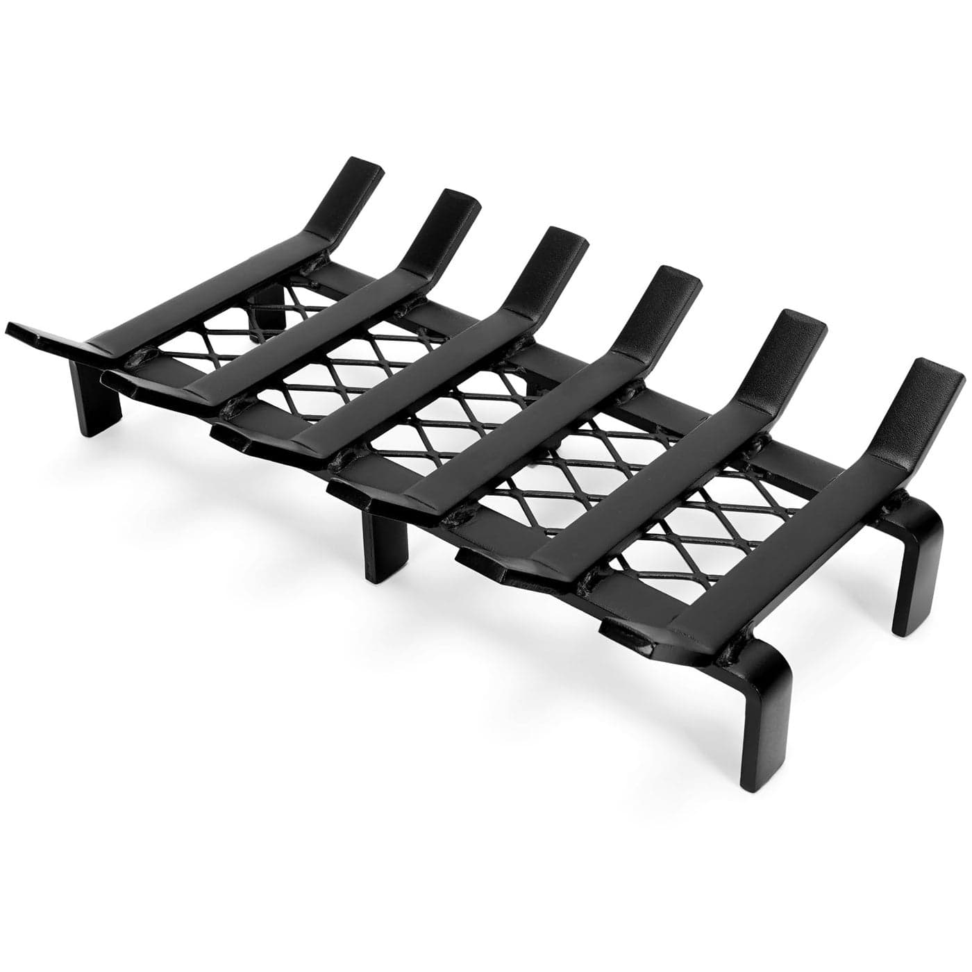 WILLOW WEAVE 17 Fireplace Grate with Ember Retainer Wood Stove Grate Rack Heavy Duty Solid Steel 6Bars Firewood Holder NonAssembly Fire Grate for Indoor Hearth Outdoor Firepit Matt Black