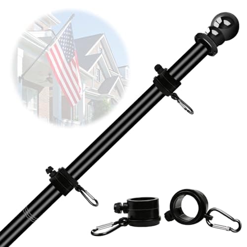 NQ 5FT Flag Pole for Outside House, Stainless Steel Flag Pole for Outdoor, House Flag Pole for Porch,Yard (Only Pole, Without Holder)