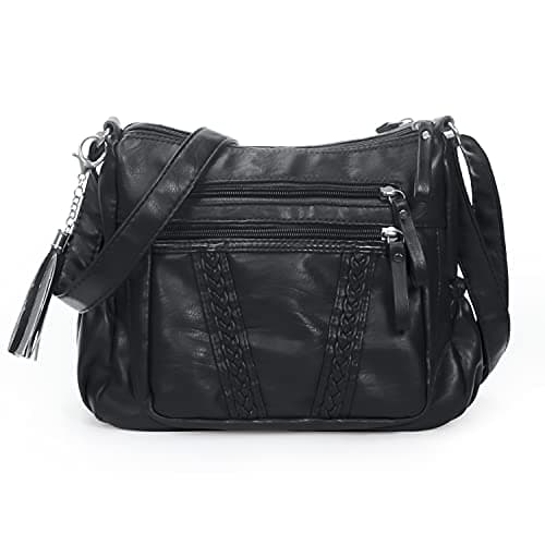 VOLGANIK ROCK Crossbody Bag for Women with Tassel Ladies Soft PU leather Purses and Handbag Pocketbooks