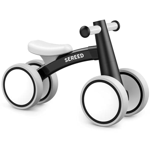 SEREED Baby Balance Bike for 1 Year Old Boys Girls 1224 Month Toddler Balance Bike 4 Wheels Toddler First Bike First Birthday Gifts Black