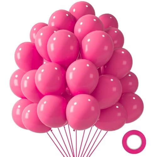 LovesTown 110PCS Hot Pink Balloons Hot Pink Latex Balloon for Girls Women Birthday Baby Shower Graduation Engagement Anniversary Wedding Princess Theme Party Supplies Decoration12 Inches