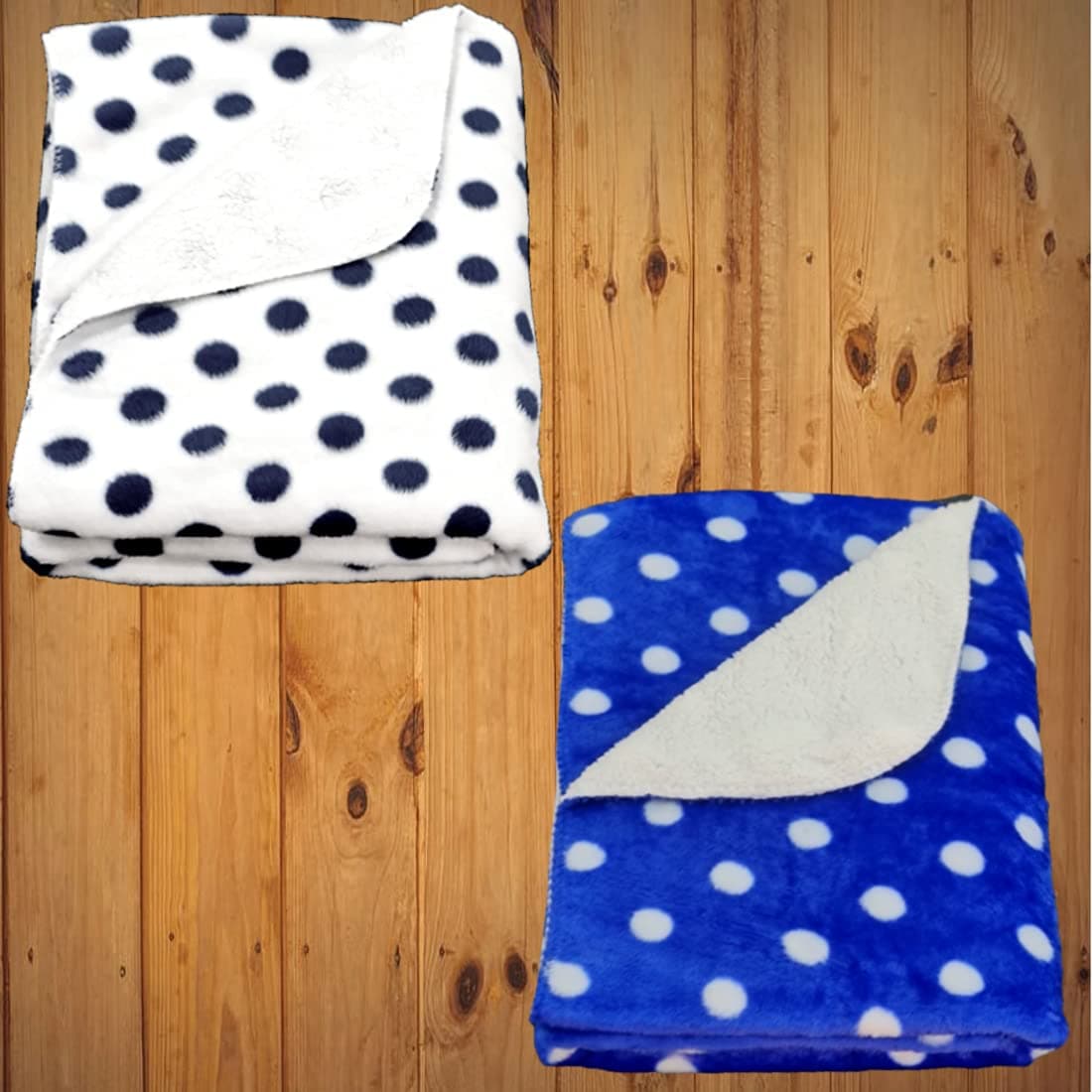 BRANDONN Baby Blankets New Born Combo Pack of Polka Printed Wrapper Towel Cum Baby Sleep Crib Wrapping Sheet (100 cm x 75cm, 0-12 Months) Pack of 2