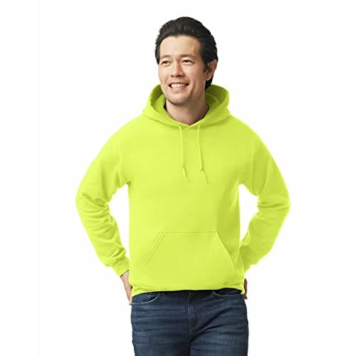 Gildan Adult Fleece Hoodie Sweatshirt, Style G18500, Multipack, Safety Green (1-Pack), 2X-Large