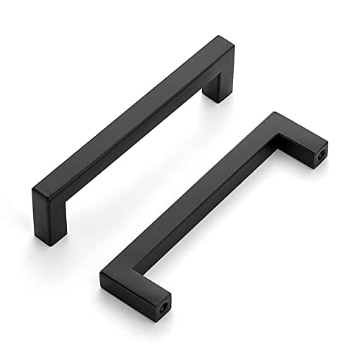 Ravinte 40 Pack Cabinet Handles Square Cabinets Cupboard Hanldes Matte Black Drawer Pulls Stainless Steel Kitchen Cabinet Pulls Cabinet Hardware Drawer Handles 5 inch Hole Center