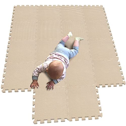 MQIAOHAM 18 Pieces Puzzle Play Mats Soft Baby Play Mat Kids Interlocking Foam Floor Tiles Toddlers Carpet Playmats G301018101108112