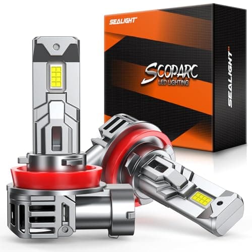 SEALIGHT H11 Bulbs with 6500K White Light40000LM Super Bright 11Mini Design H16 Fog Light Bulbs3 Mins PlugNPlay Pack of 2