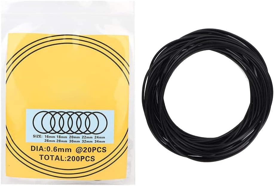 Watch Back Cover Seal Gaskets 200pcs Oring Waterproof Rubber Seal Watch Back Cover Seal Gaskets Repairing Tool Watch Accessories06mm waterproof ring