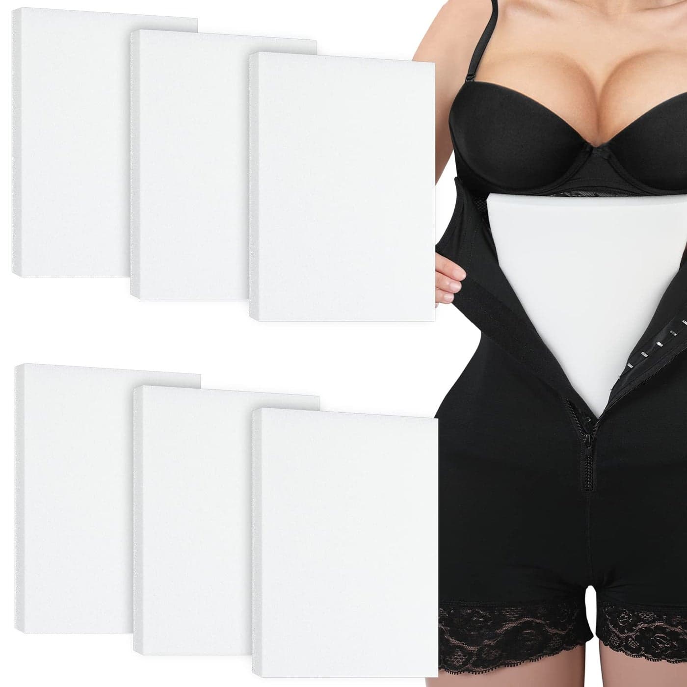 Sosation 6 Pcs Lipo Foam Board Post Surgery Foam Pads for Lipo Recovery Supplies Surgery Post liposuction pad Compression Garment 8 x 11 Inches White