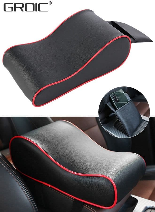 Car Armrest Cushion,Memory Foam Car Armrest Pad,Auto Center Console Armrest Pillow with Phone Holder Storage Bag,Car Center Console Cover,Arm Rest Protector,Car Interior