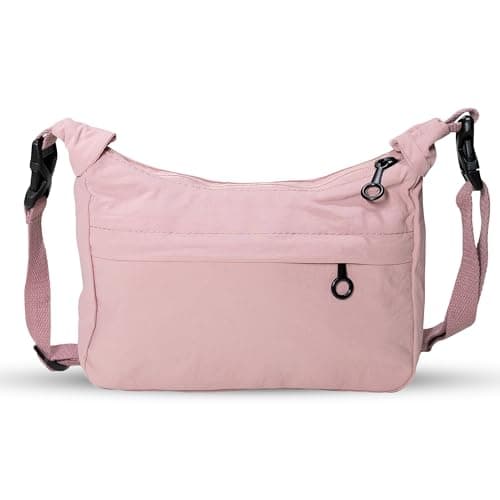 RarePicks Crossbody Sling Bags for Women | Adjustable Strap Half Moon Sling Bag, Water Resistant Crescent Crossbody Travel Purse, Stylish Fanny & Waist Handbag (Pink)