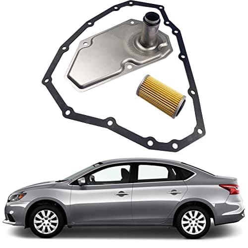 YzusGomumu RE0F11A JF015E Transmission Filters & Oil Pan Gasket Kit Compatible With 2012-2019 Nissan Versa Sentra Versa Note Replaces 33010-JF015 31726-28X0A 31726-3JX0A RE0F11A