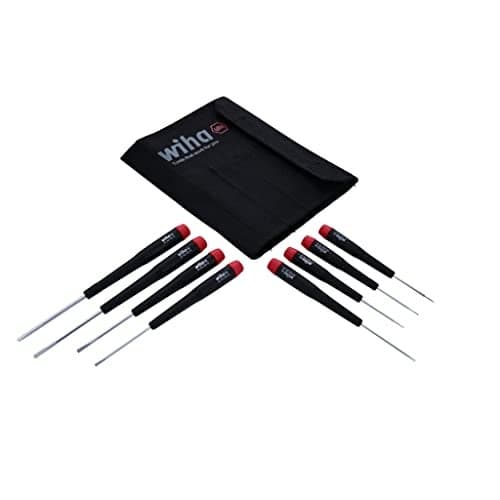 Wiha 26098 Precision Slotted Screwdriver Set in Canvas Pouch, 8 Piece Set