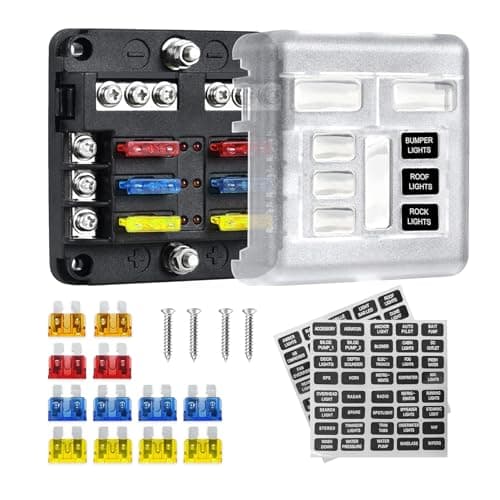 deemars 6 Way 12V Fuse Box 6Circuit LED Blade Fuse Block Box ATCATO Fuse Panel with LED Indicator for Automotive Truck Boat Marine RV Van Motorcycle DC 1224V