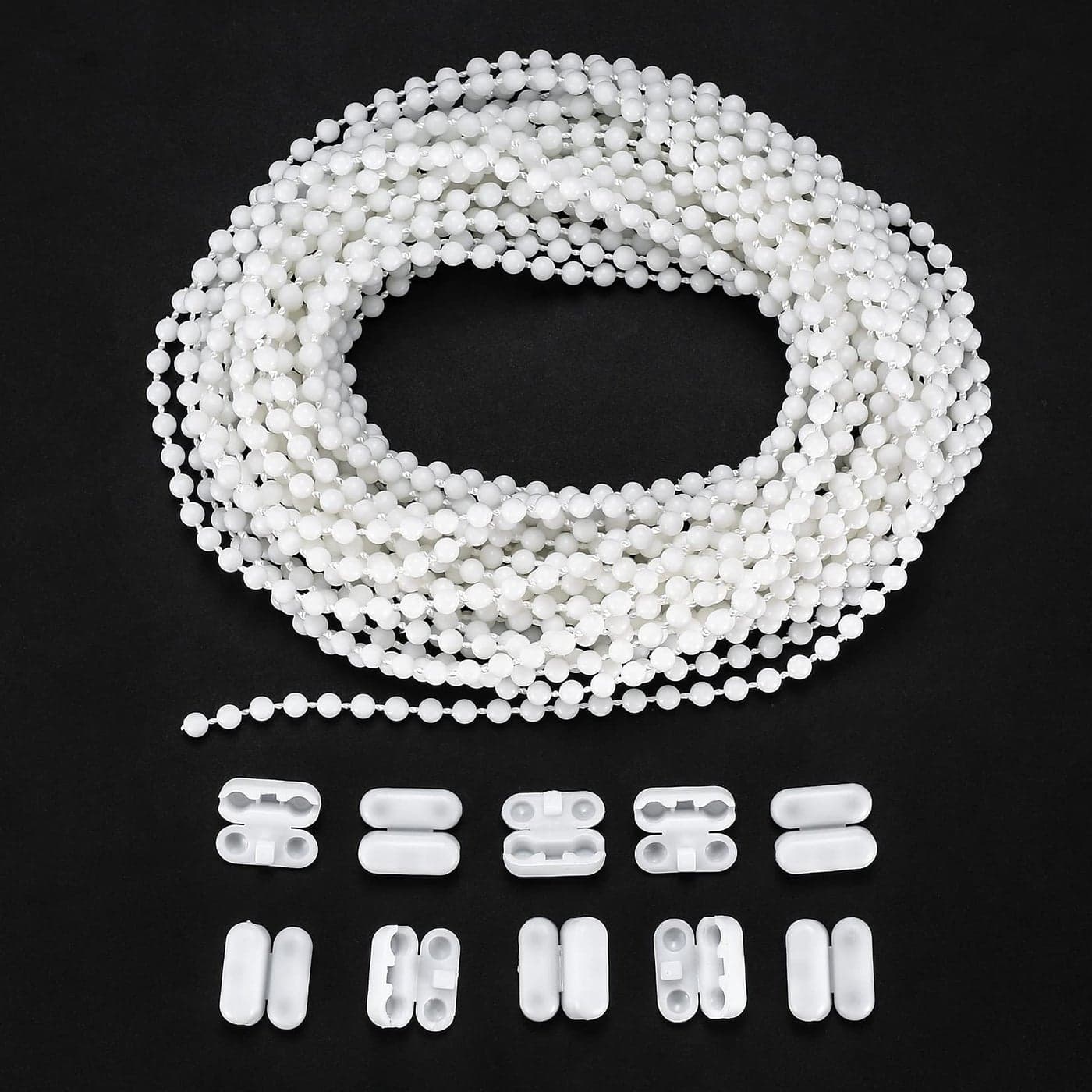 Zhenle Roller Blind and Roman Shade Blind Beaded Chain Cord White Plastic Roller Blind Chain Repair 10M