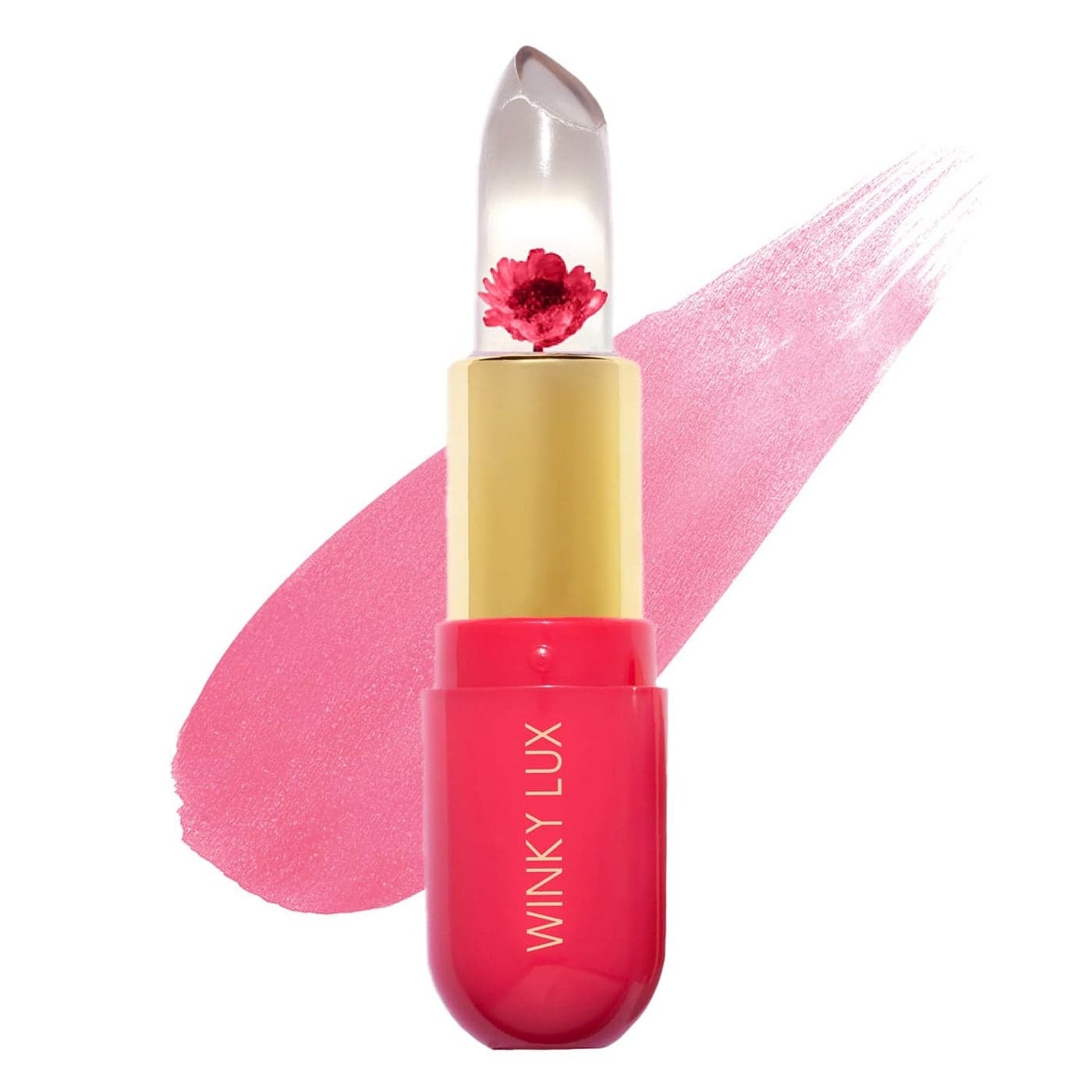 Winky Lux Flower Balm pH Lip Balm Color Changing Lipstick and Tinted Lip Balm Stain Vegan Cruelty Free Hydrate Plump Sheer Pink Lipstick Pink Flower