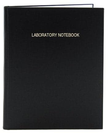 BookFactory Lab Notebook - 312 Pages (.25'' Grid Format), 8 7/8'' x 11 1/4'', Black Cover, Section Sewn Hardbound Laboratory Notebook (Made in USA)
