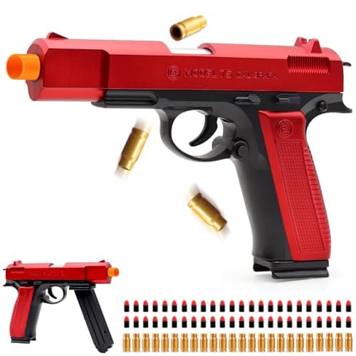 DaoDaoZhu Soft Bullet Toy Gun Pistol with Shell Ejecting for IndoorOutdoor Shooting Games Halloween Costume Fake Prop Gun Model Educational Play Toy Guns ChristmasBirthday Gifts Red