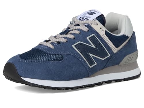New Balance Women's 574 Core Sneaker, Navy/White, 8