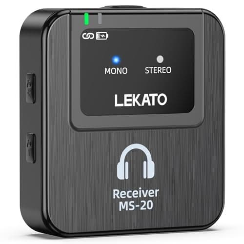 LEKATO Wireless in-Ear Monitor MS-20 for Charging Box, 1 Beltpack Receiver, 2.4G IEM System, Auto-Pairing, OTG Support, One to More, in-Ear Monitoring for Studio,Live,Singer,Band (1 Receiver)