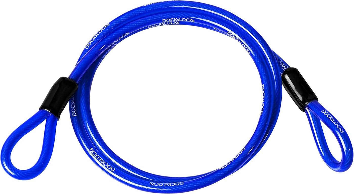 DocksLocks Anti-Theft Weatherproof Straight Security Cable with Reinforced Looped Ends - 10ft