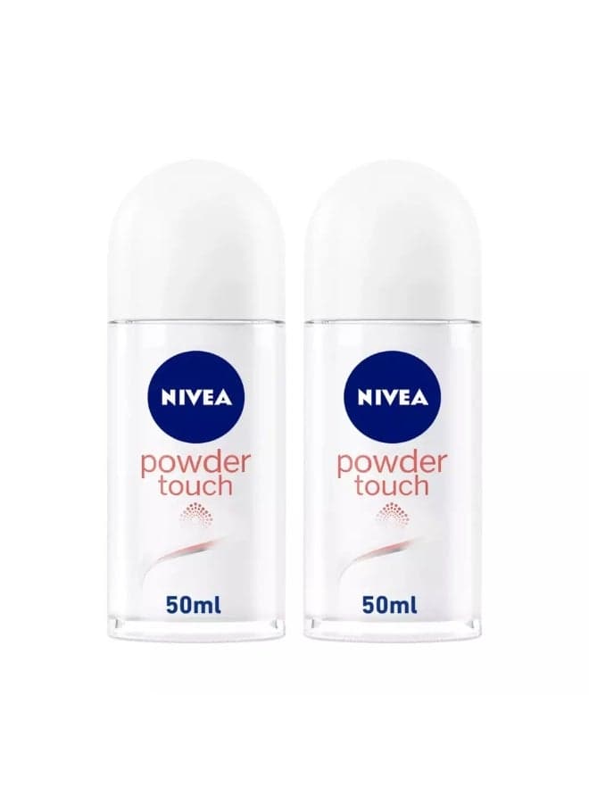 Nivea Powder Touch Roll On Antiperspirant for Women- 2X50ml