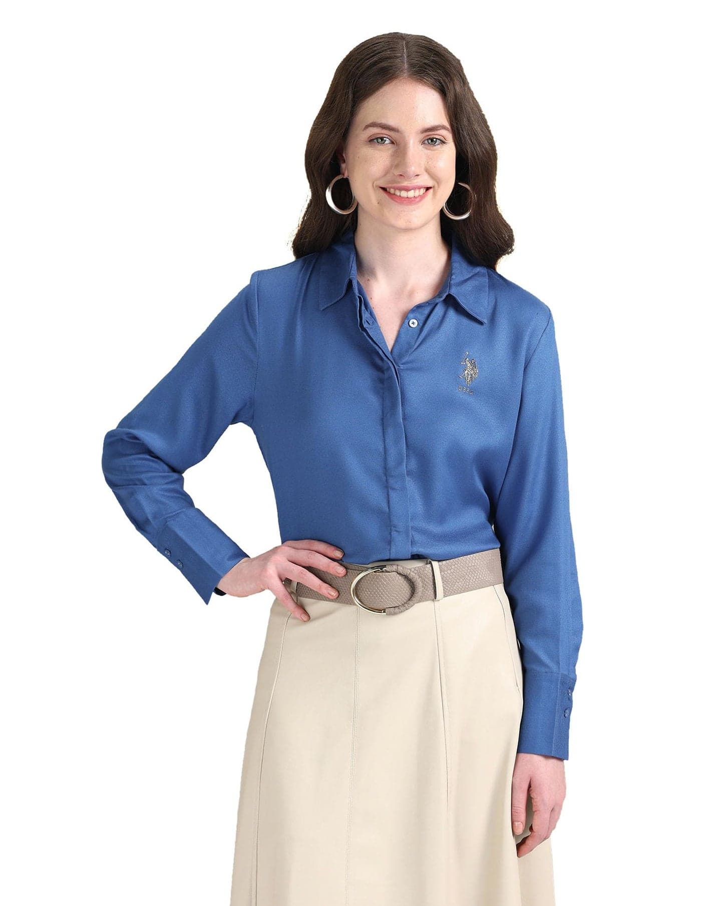 U.S. POLO ASSN. Women's Regular Fit Shirt (UWSS24SH128