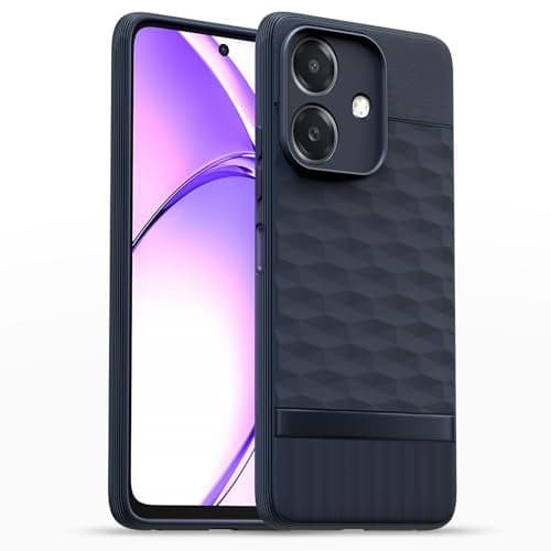 Pikkme Back Cover for Realme C61 / Realme Narzo N61 Camera Protection 3D Hexa Cube Design Silicone Protective Bumper Case (Blue)