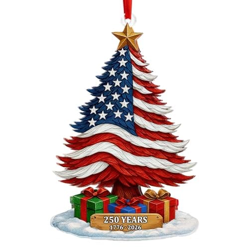 250 Anniversary USA Ornament, 2D Acrylic America 250 Merchandise, Fourth of July Decorations, Patriotic Decor, USA 250th Anniversary 4th of July Gifts, America 250th Birthday Gifts