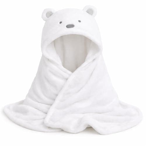 BRANDONN New Born Baby Blanket Pack of Super Soft Bathrobe Wrapper Bath Towel for Boys, Girls, Babies (White, Length 82 cm x Width 82 cm, 0-12 Months)