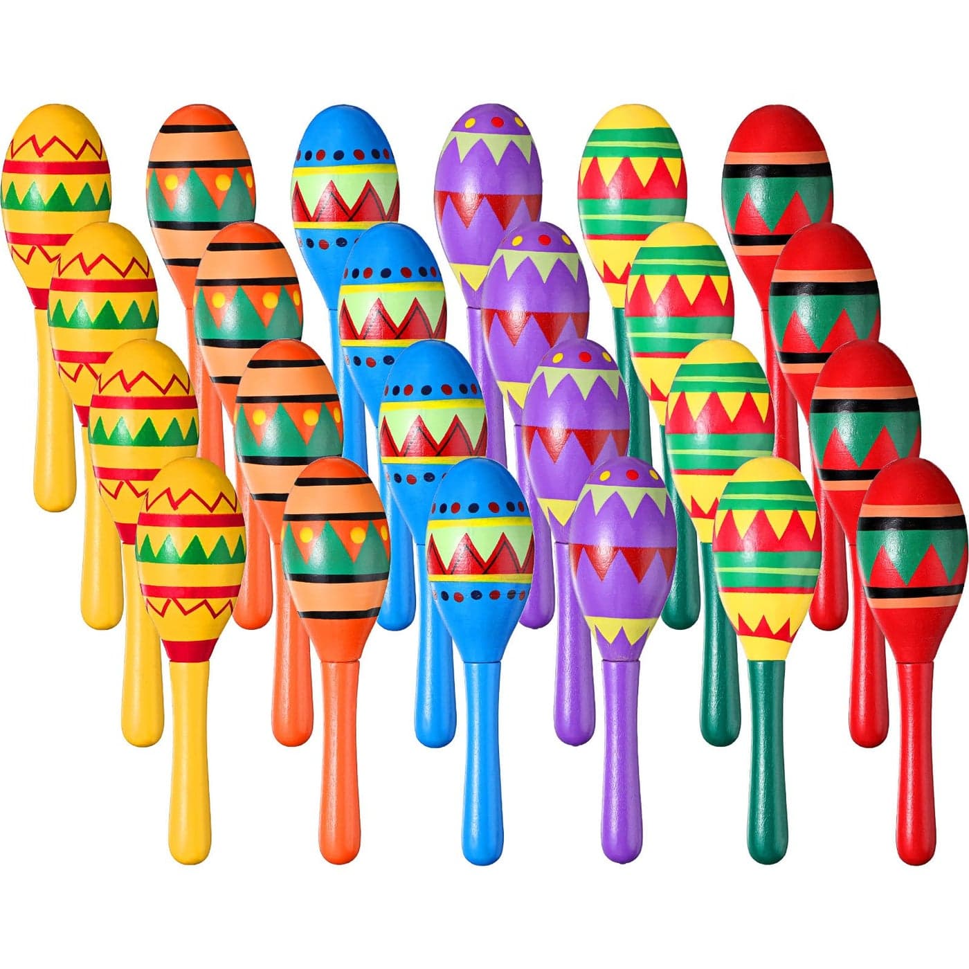 Hungdao 48 Pcs Mini Mexican Fiesta Wooden Maracas Bulk Wood Maracas for Kids Noisemaker for Fiesta Party Favors Cinco De Mayo Party Supplies Decor Taco Tuesday Event Luau Games Classic Style