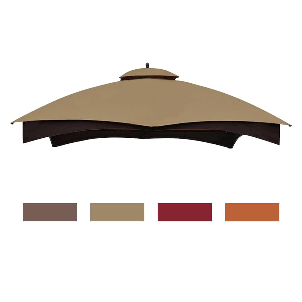Eurmax USA High Performance Replacement Canopy Top for Lowes Allen Roth Heavy Duty Gazebo Roof Gazebo Top with Air Vent 10X12 Cover GF12S004B1 Replacement Top Only Khaki