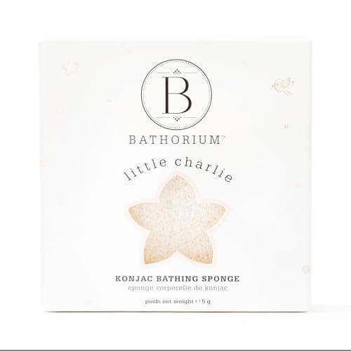 Bathorium Little Charlie Konjac Body Sponge, Gentle & Cleansing Sponge for Babies, Sensitive Skin, 100% Pure Konjac, Ideal for Daily Use, 1 Each